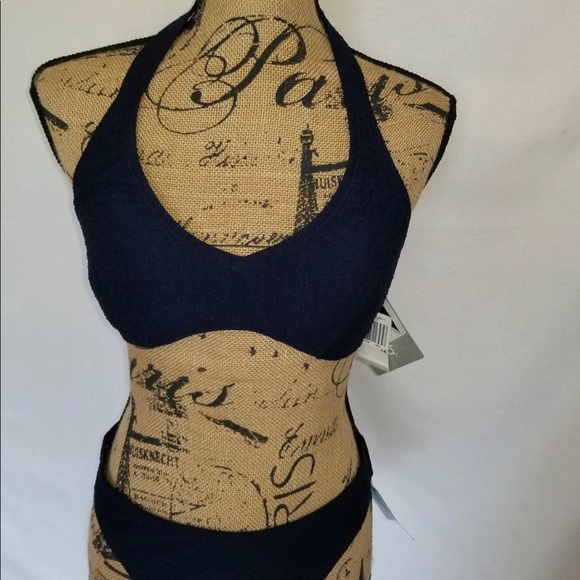 NWT Navy Speedo halter bikini size 14 - Picture 2 of 8